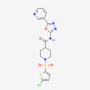 1-((5-chlorothiophen-2-yl)sulfonyl)-N-(5-(pyridin-3-yl)-1,3,4-oxadiazol-2-yl)piperidine-4-carboxamide