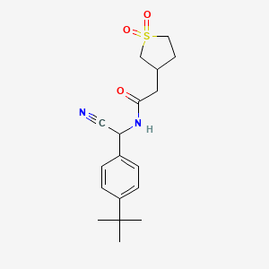 molecular formula C18H24N2O3S B2834308 N-[(4-tert-butylphenyl)(cyano)methyl]-2-(1,1-dioxo-1lambda6-thiolan-3-yl)acetamide CAS No. 1355741-57-9