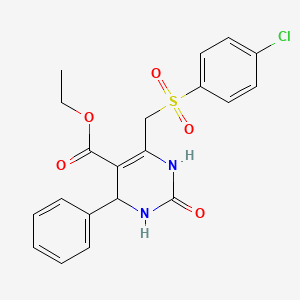 molecular formula C20H19ClN2O5S B2834319 Ethyl 6-[(4-chlorobenzenesulfonyl)methyl]-2-oxo-4-phenyl-1,2,3,4-tetrahydropyrimidine-5-carboxylate CAS No. 866349-04-4