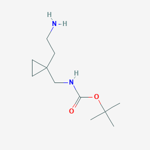 molecular formula C11H22N2O2 B2834334 tert-butyl N-{[1-(2-aminoethyl)cyclopropyl]methyl}carbamate CAS No. 1593896-24-2