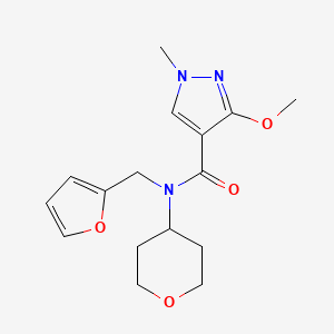 molecular formula C16H21N3O4 B2834344 N-(furan-2-ylmethyl)-3-methoxy-1-methyl-N-(tetrahydro-2H-pyran-4-yl)-1H-pyrazole-4-carboxamide CAS No. 1448034-30-7