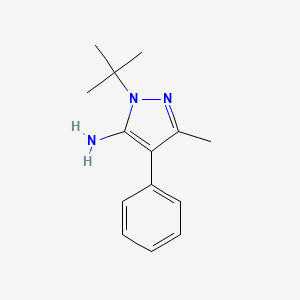 molecular formula C14H19N3 B2834374 2-Tert-butyl-5-methyl-4-phenylpyrazol-3-amine CAS No. 496931-73-8