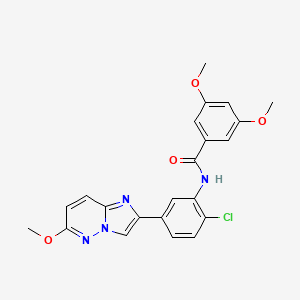 molecular formula C22H19ClN4O4 B2834378 N-(2-chloro-5-(6-methoxyimidazo[1,2-b]pyridazin-2-yl)phenyl)-3,5-dimethoxybenzamide CAS No. 946323-49-5