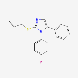 molecular formula C18H15FN2S B2834400 2-(allylthio)-1-(4-fluorophenyl)-5-phenyl-1H-imidazole CAS No. 1207011-87-7