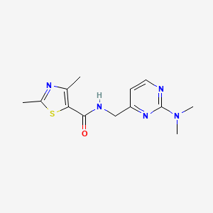 molecular formula C13H17N5OS B2834416 N-{[2-(dimethylamino)pyrimidin-4-yl]methyl}-2,4-dimethyl-1,3-thiazole-5-carboxamide CAS No. 1797658-12-8