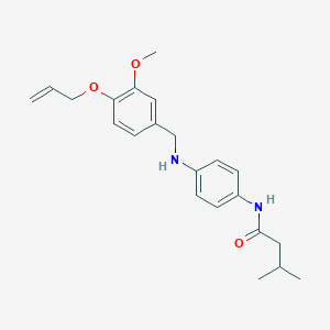 molecular formula C22H28N2O3 B283442 N-[4-({[3-METHOXY-4-(PROP-2-EN-1-YLOXY)PHENYL]METHYL}AMINO)PHENYL]-3-METHYLBUTANAMIDE 