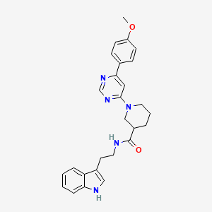 molecular formula C27H29N5O2 B2834437 N-[2-(1H-indol-3-yl)ethyl]-1-[6-(4-methoxyphenyl)pyrimidin-4-yl]piperidine-3-carboxamide CAS No. 1396805-83-6