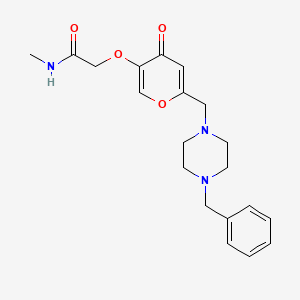 molecular formula C20H25N3O4 B2834458 2-({6-[(4-benzylpiperazin-1-yl)methyl]-4-oxo-4H-pyran-3-yl}oxy)-N-methylacetamide CAS No. 898457-05-1