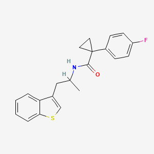 molecular formula C21H20FNOS B2834475 N-[1-(1-benzothiophen-3-yl)propan-2-yl]-1-(4-fluorophenyl)cyclopropane-1-carboxamide CAS No. 2034298-06-9
