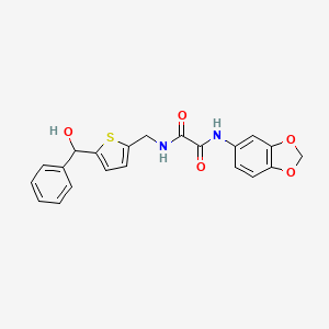 molecular formula C21H18N2O5S B2834476 N'-(2H-1,3-benzodioxol-5-yl)-N-({5-[hydroxy(phenyl)methyl]thiophen-2-yl}methyl)ethanediamide CAS No. 1797965-88-8