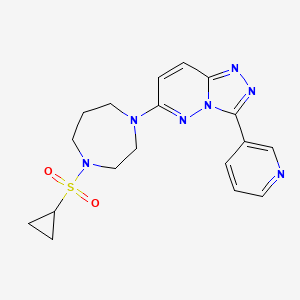 molecular formula C18H21N7O2S B2834484 1-(Cyclopropanesulfonyl)-4-[3-(pyridin-3-yl)-[1,2,4]triazolo[4,3-b]pyridazin-6-yl]-1,4-diazepane CAS No. 2380178-53-8