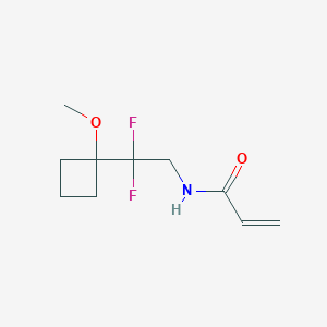 molecular formula C10H15F2NO2 B2834502 N-[2,2-Difluoro-2-(1-methoxycyclobutyl)ethyl]prop-2-enamide CAS No. 2361658-27-5