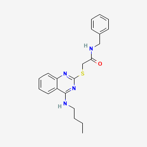 molecular formula C21H24N4OS B2834505 N-benzyl-2-{[4-(butylamino)quinazolin-2-yl]sulfanyl}acetamide CAS No. 422532-83-0
