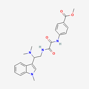 molecular formula C23H26N4O4 B2834507 methyl 4-({[2-(dimethylamino)-2-(1-methyl-1H-indol-3-yl)ethyl]carbamoyl}formamido)benzoate CAS No. 1091448-77-9