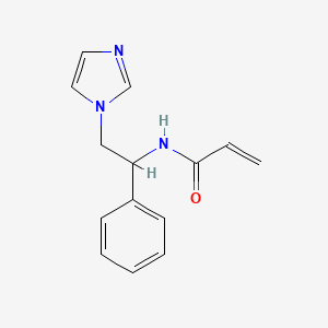 molecular formula C14H15N3O B2834536 N-[2-(1H-imidazol-1-yl)-1-phenylethyl]prop-2-enamide CAS No. 2361657-46-5