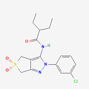 molecular formula C17H20ClN3O3S B2834547 N-[2-(3-chlorophenyl)-5,5-dioxo-2H,4H,6H-5lambda6-thieno[3,4-c]pyrazol-3-yl]-2-ethylbutanamide CAS No. 449788-75-4