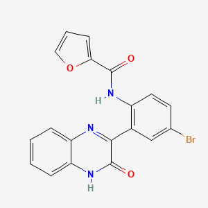 molecular formula C19H12BrN3O3 B2834559 N-[4-bromo-2-(3-oxo-3,4-dihydroquinoxalin-2-yl)phenyl]furan-2-carboxamide CAS No. 887869-62-7