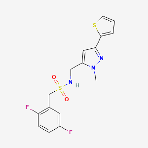 1-(2,5-Difluorophenyl)-N-[(2-methyl-5-thiophen-2-ylpyrazol-3-yl)methyl]methanesulfonamide