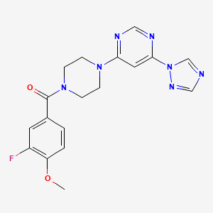 (4-(6-(1H-1,2,4-triazol-1-yl)pyrimidin-4-yl)piperazin-1-yl)(3-fluoro-4-methoxyphenyl)methanone