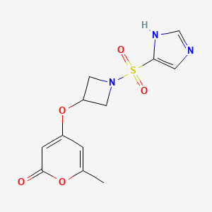 4-((1-((1H-imidazol-4-yl)sulfonyl)azetidin-3-yl)oxy)-6-methyl-2H-pyran-2-one