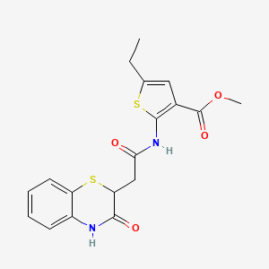 methyl 5-ethyl-2-[[2-(3-oxo-4H-1,4-benzothiazin-2-yl)acetyl]amino]thiophene-3-carboxylate