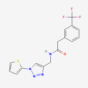N-((1-(thiophen-2-yl)-1H-1,2,3-triazol-4-yl)methyl)-2-(3-(trifluoromethyl)phenyl)acetamide