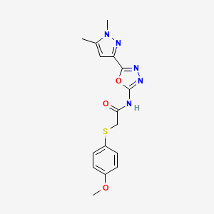 N-(5-(1,5-dimethyl-1H-pyrazol-3-yl)-1,3,4-oxadiazol-2-yl)-2-((4-methoxyphenyl)thio)acetamide