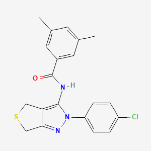 N-[2-(4-chlorophenyl)-4,6-dihydrothieno[3,4-c]pyrazol-3-yl]-3,5-dimethylbenzamide