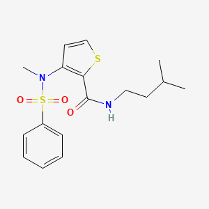 molecular formula C17H22N2O3S2 B2834631 N-(3-methylbutyl)-3-[methyl(phenylsulfonyl)amino]thiophene-2-carboxamide CAS No. 1115933-45-3