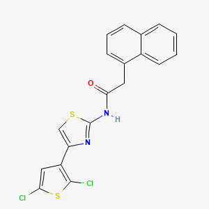 molecular formula C19H12Cl2N2OS2 B2834634 N-(4-(2,5-dichlorothiophen-3-yl)thiazol-2-yl)-2-(naphthalen-1-yl)acetamide CAS No. 476297-38-8