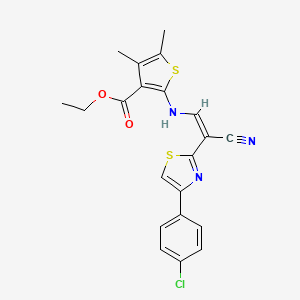 (Z)-ethyl 2-((2-(4-(4-chlorophenyl)thiazol-2-yl)-2-cyanovinyl)amino)-4,5-dimethylthiophene-3-carboxylate