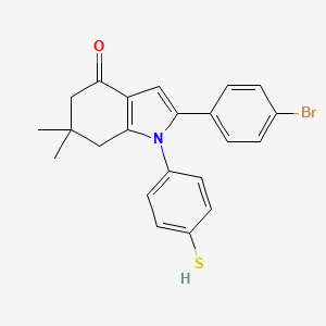 2-(4-Bromophenyl)-6,6-dimethyl-1-(4-sulfanylphenyl)-5,7-dihydroindol-4-one