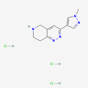 1-methyl-4-{5H,6H,7H,8H-pyrido[4,3-c]pyridazin-3-yl}-1H-pyrazole trihydrochloride