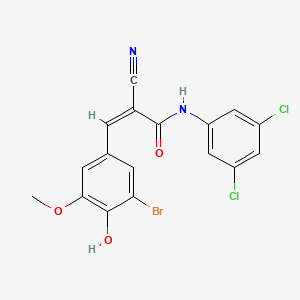 (Z)-3-(3-bromo-4-hydroxy-5-methoxyphenyl)-2-cyano-N-(3,5-dichlorophenyl)prop-2-enamide