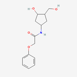 molecular formula C14H19NO4 B2834649 N-[3-Hydroxy-4-(hydroxymethyl)cyclopentyl]-2-phenoxyacetamide CAS No. 1421498-06-7