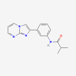 molecular formula C16H16N4O B2834650 N-(3-(imidazo[1,2-a]pyrimidin-2-yl)phenyl)isobutyramide CAS No. 847387-43-3