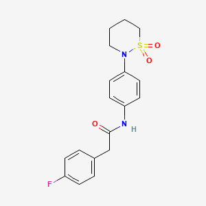 molecular formula C18H19FN2O3S B2834654 N-[4-(1,1-dioxo-1lambda6,2-thiazinan-2-yl)phenyl]-2-(4-fluorophenyl)acetamide CAS No. 899731-54-5
