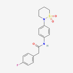 N-[4-(1,1-dioxothiazinan-2-yl)phenyl]-2-(4-fluorophenyl)acetamide