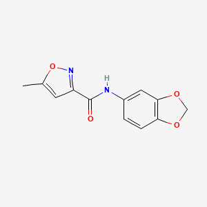 molecular formula C12H10N2O4 B2834660 N-(1,3-benzodioxol-5-yl)-5-methyl-1,2-oxazole-3-carboxamide CAS No. 688051-08-3