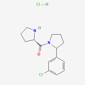 molecular formula C15H20Cl2N2O B2834662 2-(3-chlorophenyl)-1-[(2S)-pyrrolidine-2-carbonyl]pyrrolidine hydrochloride CAS No. 1423043-76-8