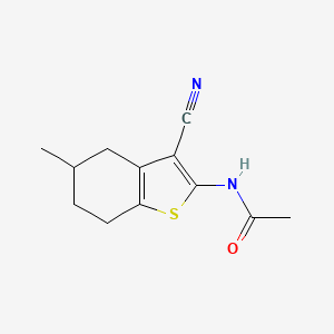 molecular formula C12H14N2OS B2834663 N-(3-cyano-5-methyl-4,5,6,7-tetrahydro-1-benzothiophen-2-yl)acetamide CAS No. 391221-57-1