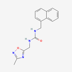 molecular formula C16H16N4O2 B2834667 1-((3-Methyl-1,2,4-oxadiazol-5-yl)methyl)-3-(naphthalen-1-ylmethyl)urea CAS No. 1235335-76-8