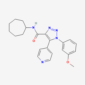 molecular formula C22H25N5O2 B2834668 N-cycloheptyl-1-(3-methoxyphenyl)-5-(pyridin-4-yl)-1H-1,2,3-triazole-4-carboxamide CAS No. 1326918-26-6