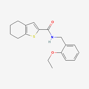 molecular formula C18H21NO2S B2834674 N-[(2-ethoxyphenyl)methyl]-4,5,6,7-tetrahydro-1-benzothiophene-2-carboxamide CAS No. 1252819-23-0
