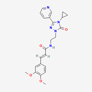 molecular formula C23H25N5O4 B2834676 (E)-N-(2-(4-cyclopropyl-5-oxo-3-(pyridin-3-yl)-4,5-dihydro-1H-1,2,4-triazol-1-yl)ethyl)-3-(3,4-dimethoxyphenyl)acrylamide CAS No. 1799203-27-2