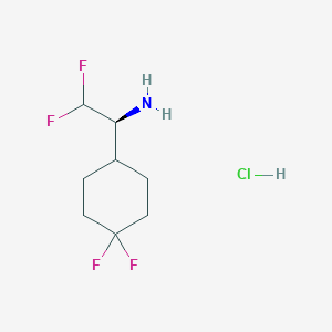 molecular formula C8H14ClF4N B2834678 (1S)-1-(4,4-Difluorocyclohexyl)-2,2-difluoroethanamine;hydrochloride CAS No. 2550996-63-7