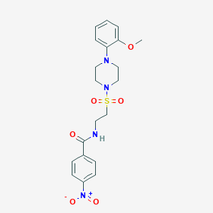 molecular formula C20H24N4O6S B2834681 N-(2-((4-(2-甲氧基苯基)哌嗪-1-基)磺酰)乙基)-4-硝基苯甲酰胺 CAS No. 897611-24-4