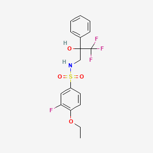 molecular formula C17H17F4NO4S B2834687 4-ethoxy-3-fluoro-N-(3,3,3-trifluoro-2-hydroxy-2-phenylpropyl)benzenesulfonamide CAS No. 1351641-39-8