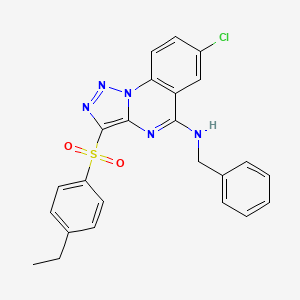 molecular formula C24H20ClN5O2S B2834689 N-benzyl-7-chloro-3-[(4-ethylphenyl)sulfonyl][1,2,3]triazolo[1,5-a]quinazolin-5-amine CAS No. 893787-88-7