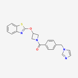 molecular formula C21H18N4O2S B2834690 (4-((1H-imidazol-1-yl)methyl)phenyl)(3-(benzo[d]thiazol-2-yloxy)azetidin-1-yl)methanone CAS No. 1790197-17-9